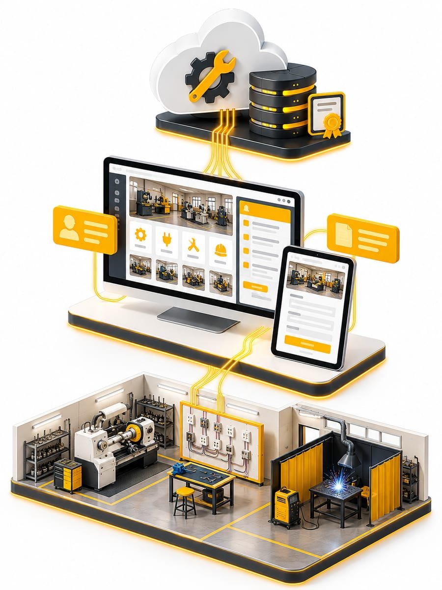 ITI website: trades, admissions and affiliation details connected to the training workshop