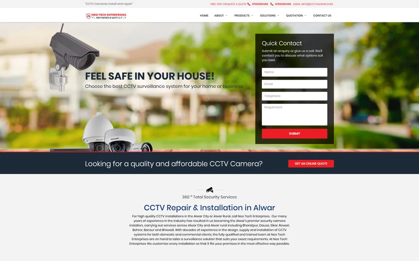 Neo Tech Enterprises (CCTV Alwar) Desktop View